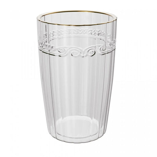 Jogo 6 Copos Altos de Cristal Ecológico com Fio de Ouro Imperial