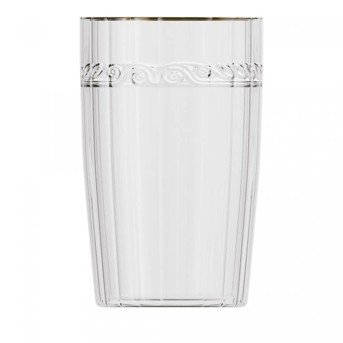 Jogo 6 Copos Altos de Cristal Ecológico com Fio de Ouro Imperial