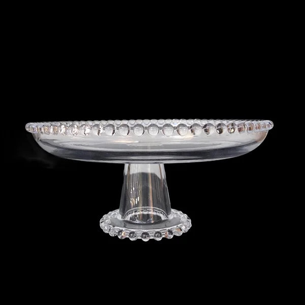 Prato Cristal com Pé Pearl - DoceLar Loja