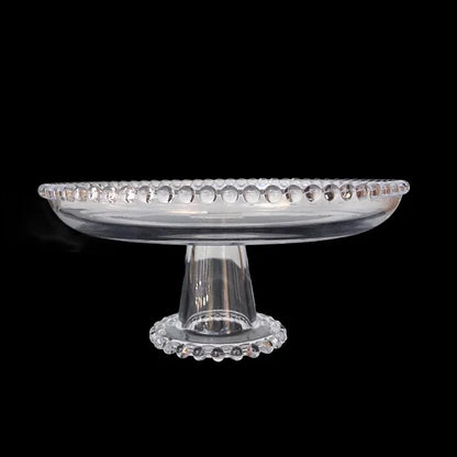 Prato Cristal com Pé Pearl - DoceLar Loja