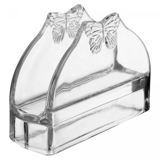 PORTA GUARDANAPOS DE VIDRO BUTTERFLY 13CM X 4CM X 9CM