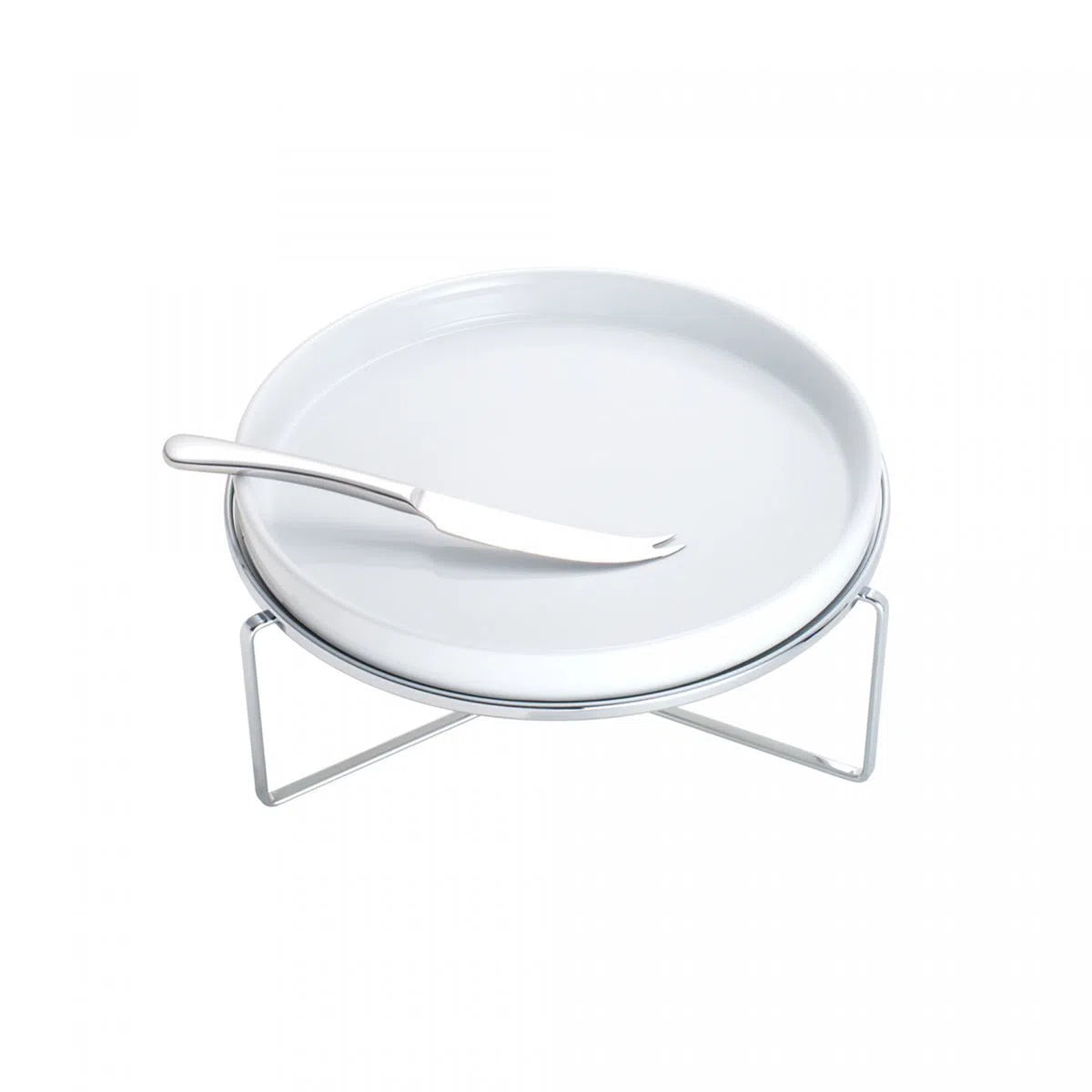 Rechaud com Suporte e Faca de Aço Inox-Pequeno - DoceLar Loja