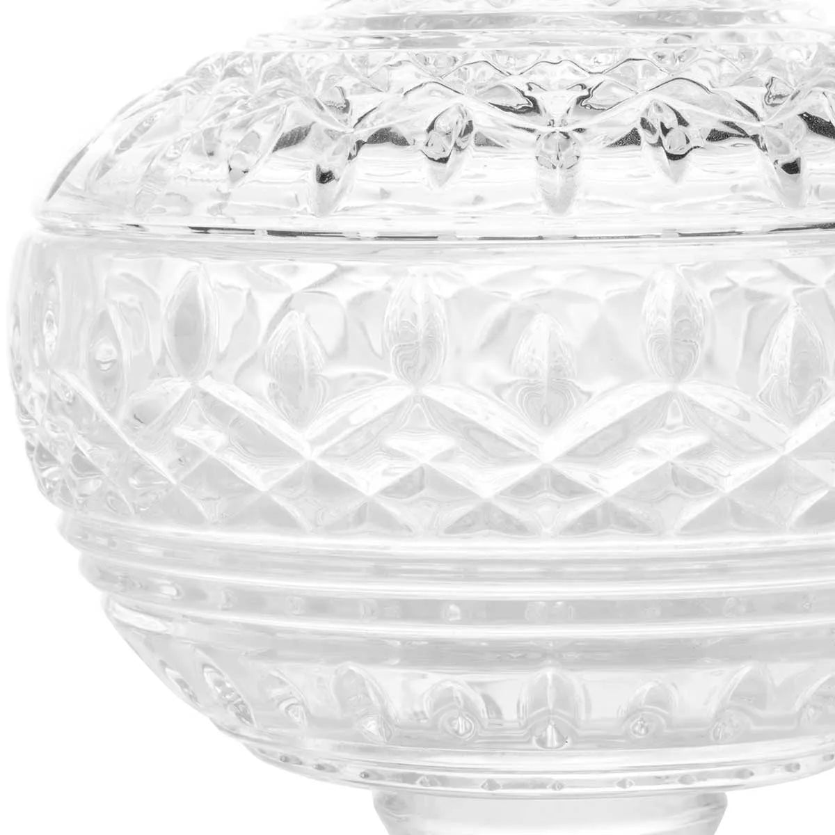 Potiche Decorativo Cristal C/ Pé Lys