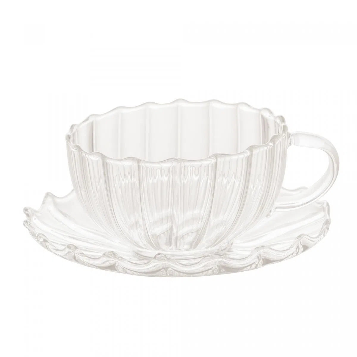 Xícara de Café e Chá com Pires Dupla de Vidro Borossilicato - DoceLar Loja