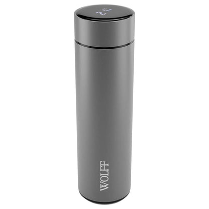 Garrafa Térmica com Termômetro Led-Cinza - DoceLar Loja