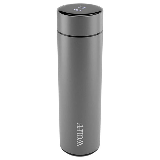 Garrafa Térmica com Termômetro Led-Cinza - DoceLar Loja