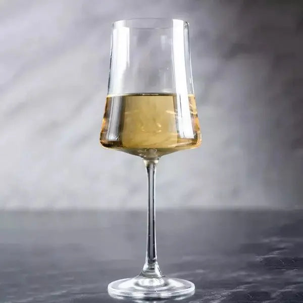 Jogo 6 Taças Cristal Vinho Branco Fundo Quadrado - DoceLar Loja