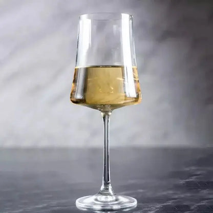 Jogo 6 Taças Cristal Vinho Branco Fundo Quadrado - DoceLar Loja