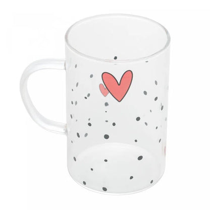 Cj 2 Canecas de Vidro Borossilicato Coração - DoceLar Loja