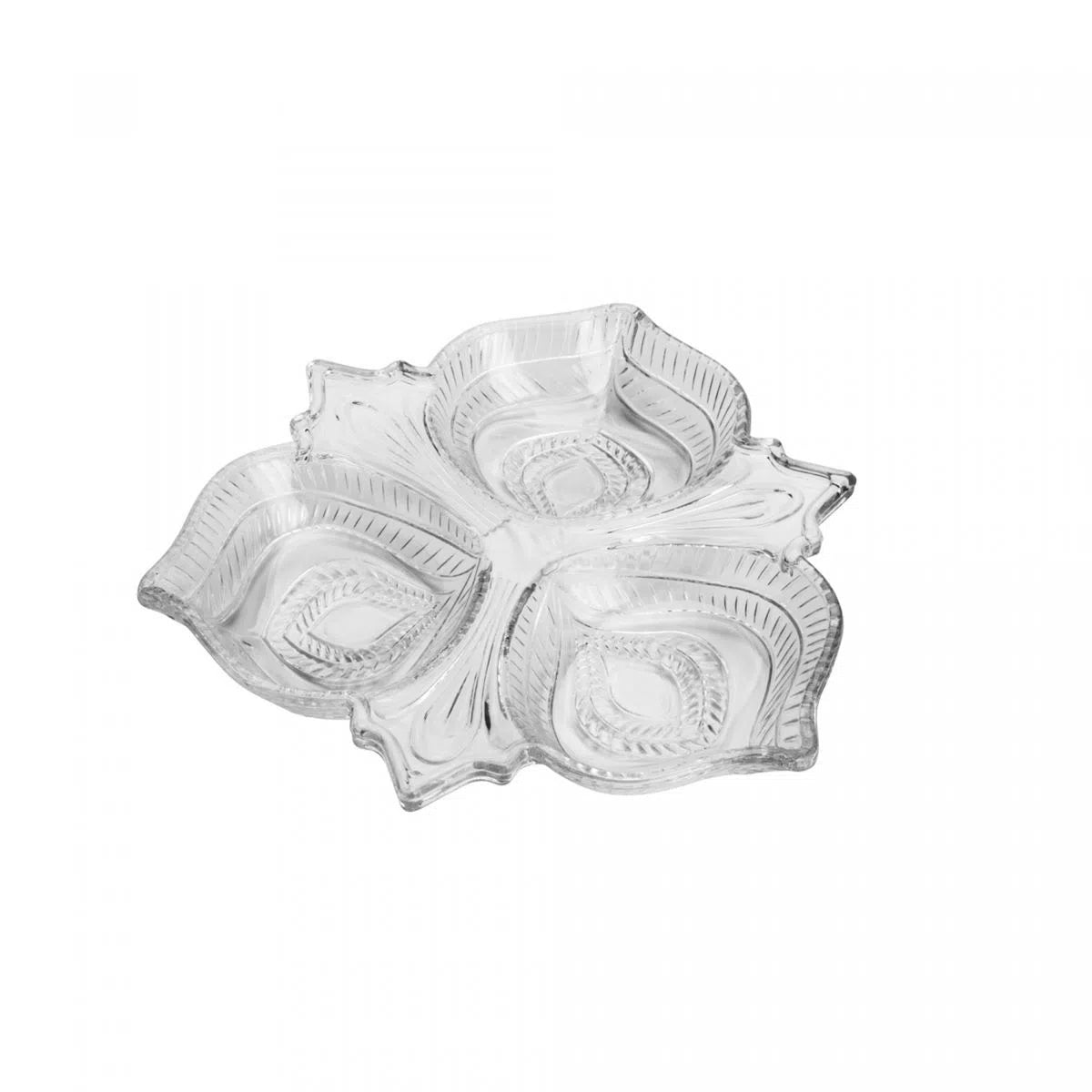 Petisqueira de Cristal com 3 Divisórias Vintage - DoceLar Loja