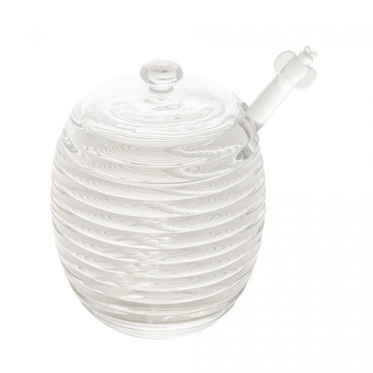 Meleira de Cristal com Pegador e Tampa Colméia - DoceLar Loja