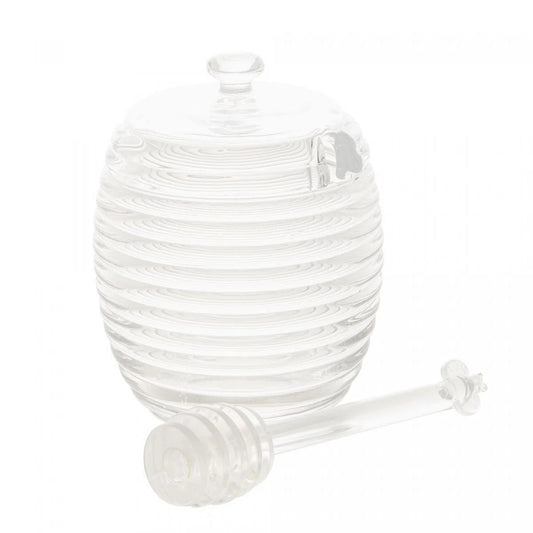 Meleira de Cristal com Pegador e Tampa Colméia - DoceLar Loja