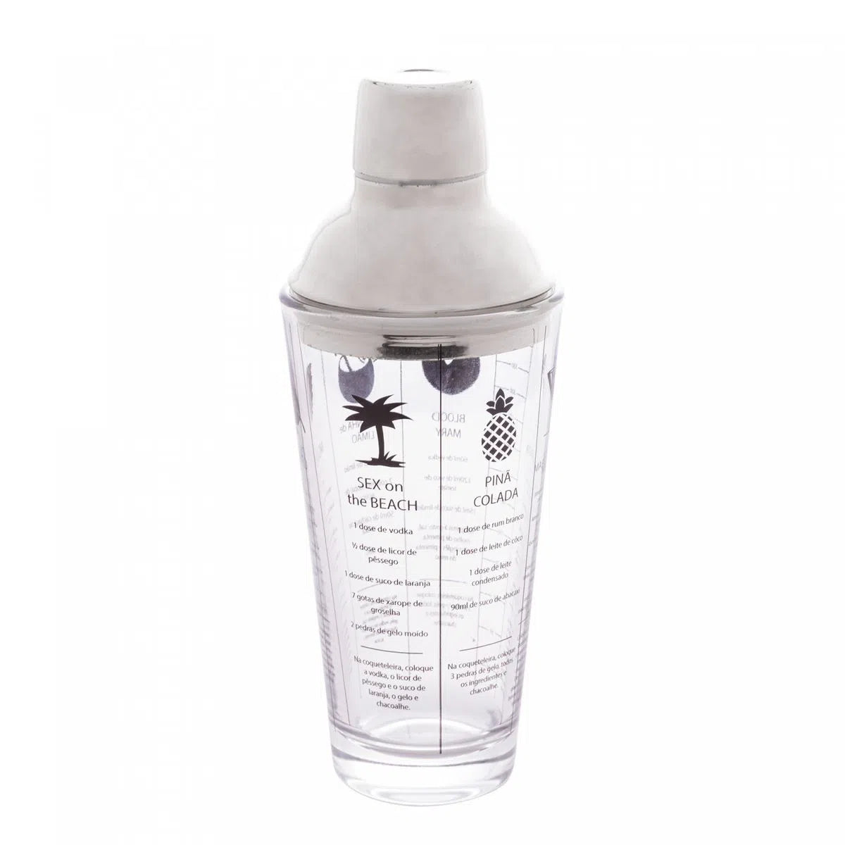 Coqueteleira de Vidro com Tampa de Aço Inox Coimbra - DoceLar Loja