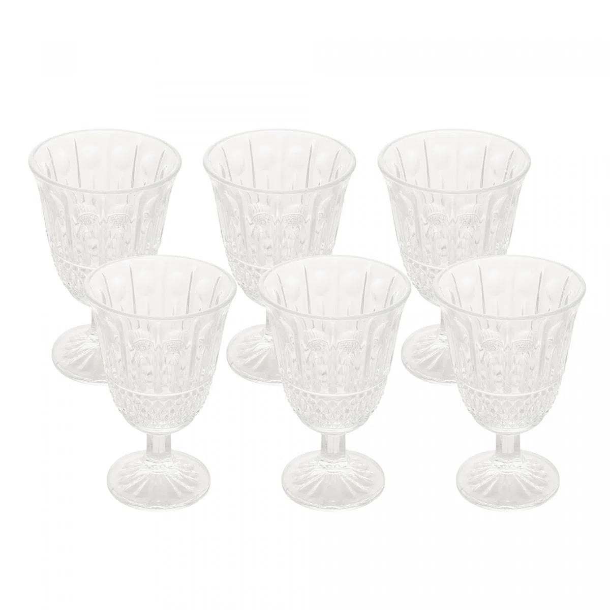 Cj 6 Taças de Água de Vidro Marine - DoceLar Loja