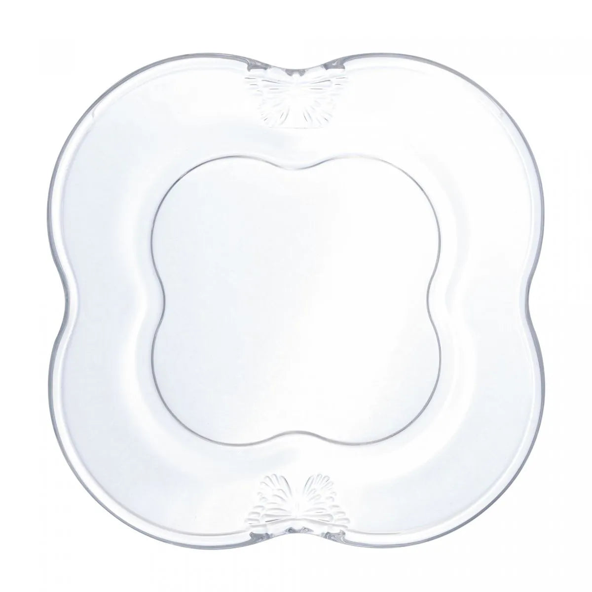 Conjunto 4 Pratos para Sobremesa de Vidro Butterfly - DoceLar Loja