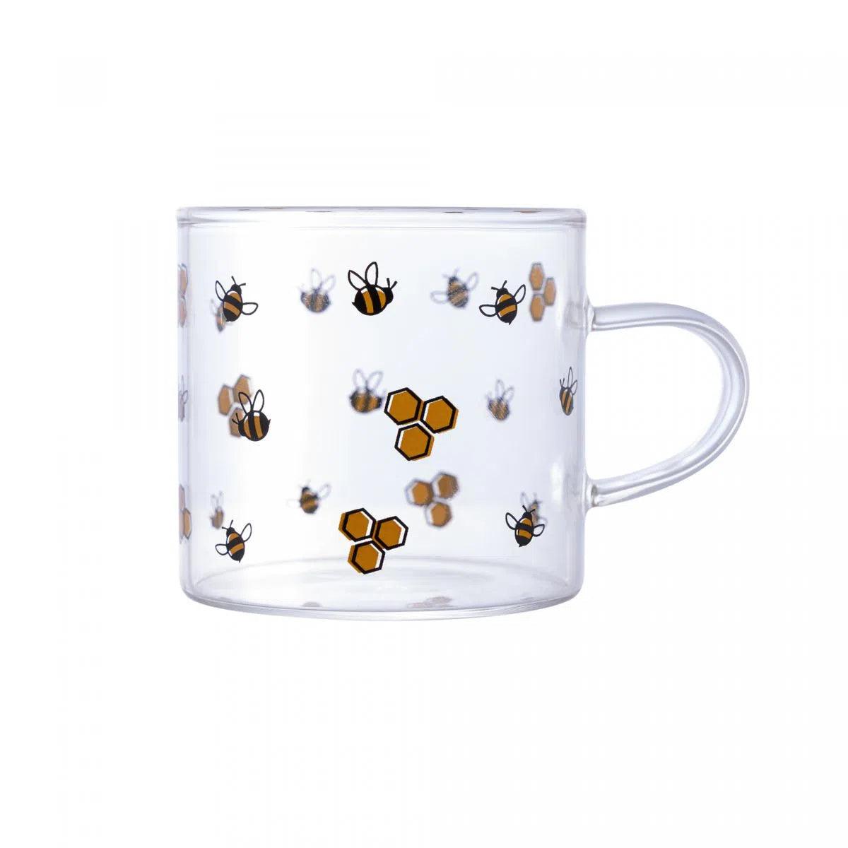 Caneca de Vidro Borossilicato Bee 125ml - DoceLar Loja