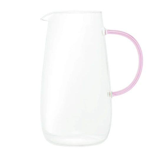 Jarra de Vidro Borossilicato c/Copo e Alça Fun Rosa 1,3L - DoceLar Loja