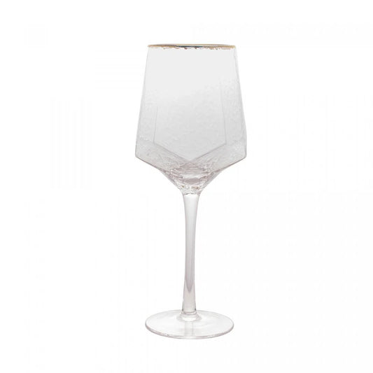 Cj 2 Taças de Vinho de Cristal com Fio de Ouro Taj 600ml - DoceLar Loja