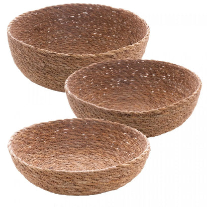 Conjunto 3 Cestas de Fibra Natural - DoceLar Loja