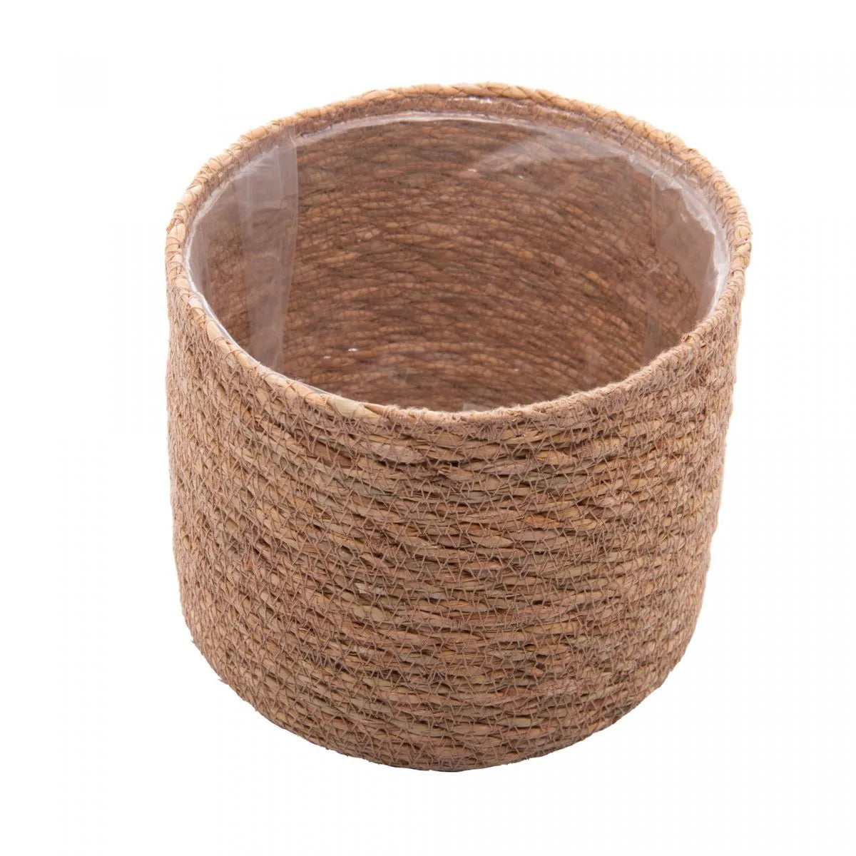 Conjunto 5 Cachepots de Fibra Natural com Forro de Plástico - DoceLar Loja