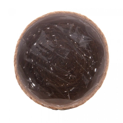 Conjunto 5 Cachepots de Fibra Natural com Forro de Plástico - DoceLar Loja