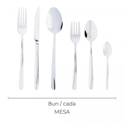 Faqueiro 54 Peças de Aço Inox com Caixa Litografada Viena - DoceLar Loja