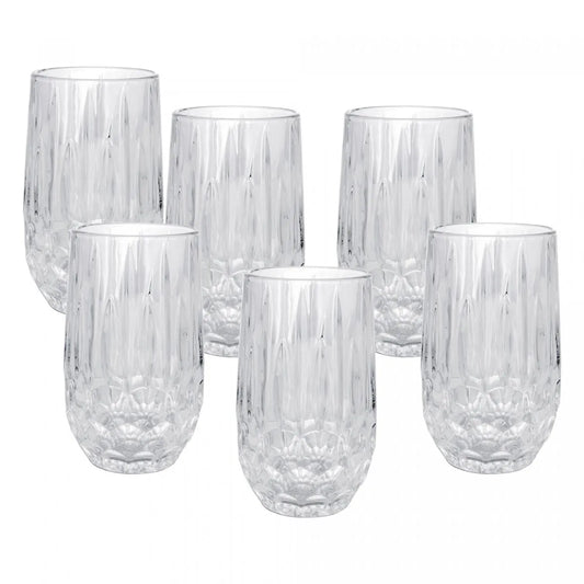 Cj 6 Copos Altos de Vidro Galway 350ml - DoceLar Loja