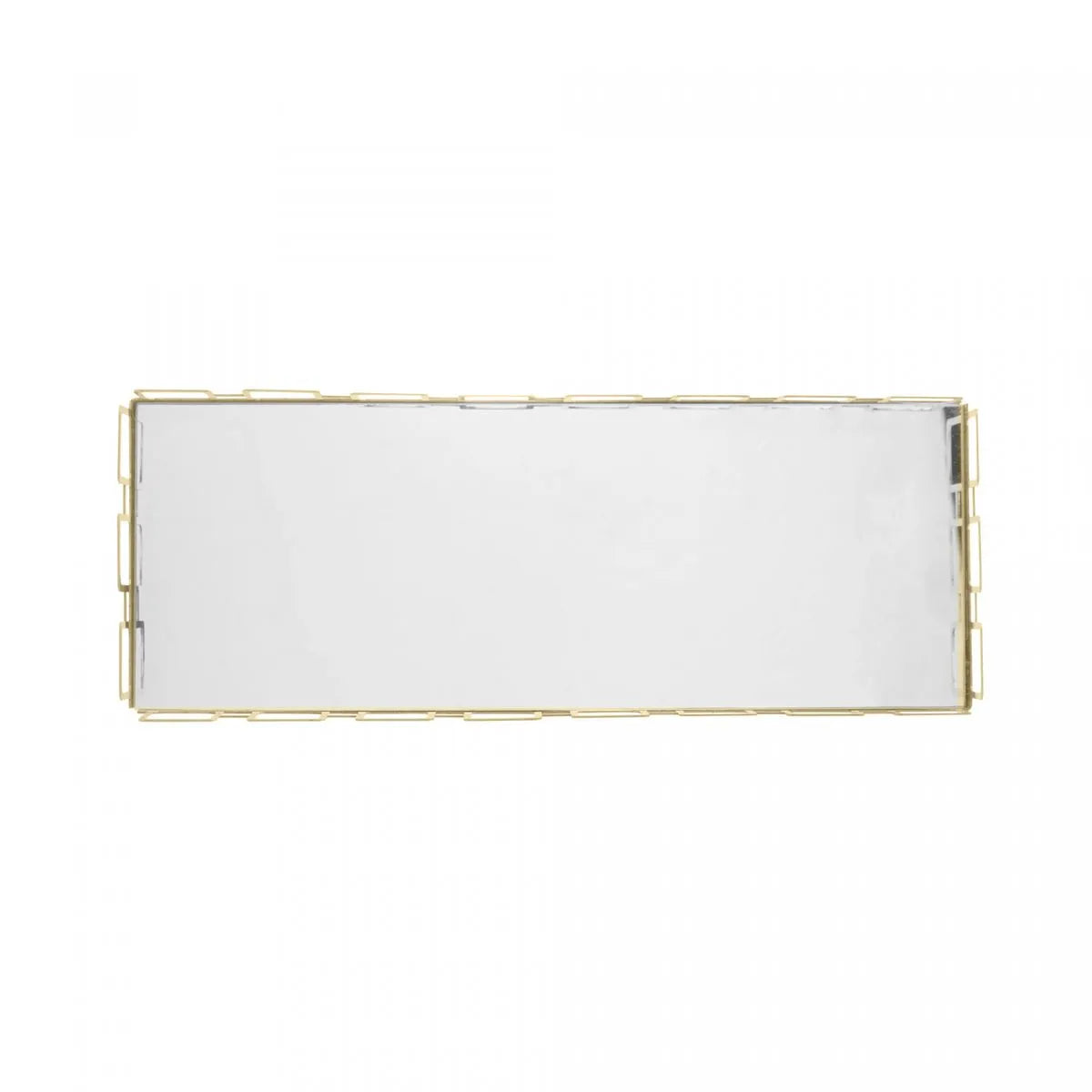 Bandeja de Aço Inox com Espelho Elos Dourada - DoceLar Loja