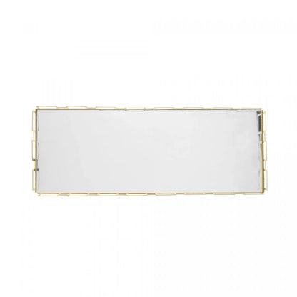 Bandeja de Aço Inox com Espelho Elos Dourada - DoceLar Loja