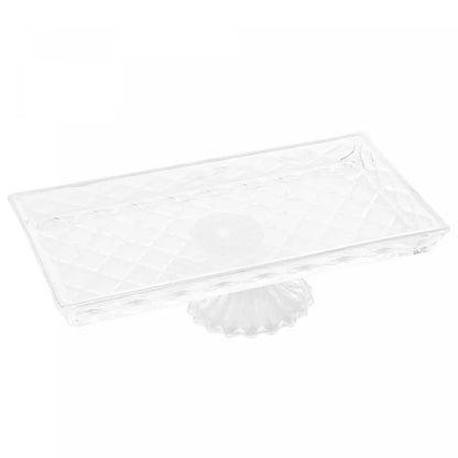 Travessa para Servir de Cristal com Pé Diamond - DoceLar Loja