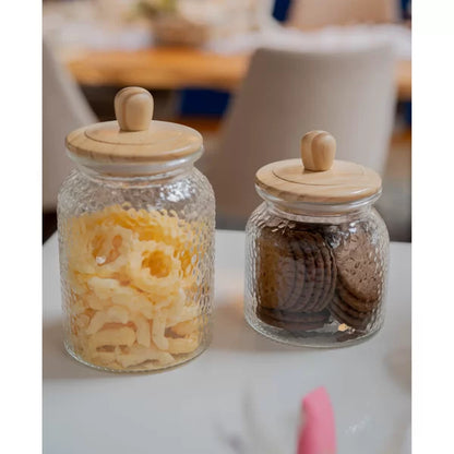 Porta Mantimentos Redondo com Tampa Bambu-M - DoceLar Loja