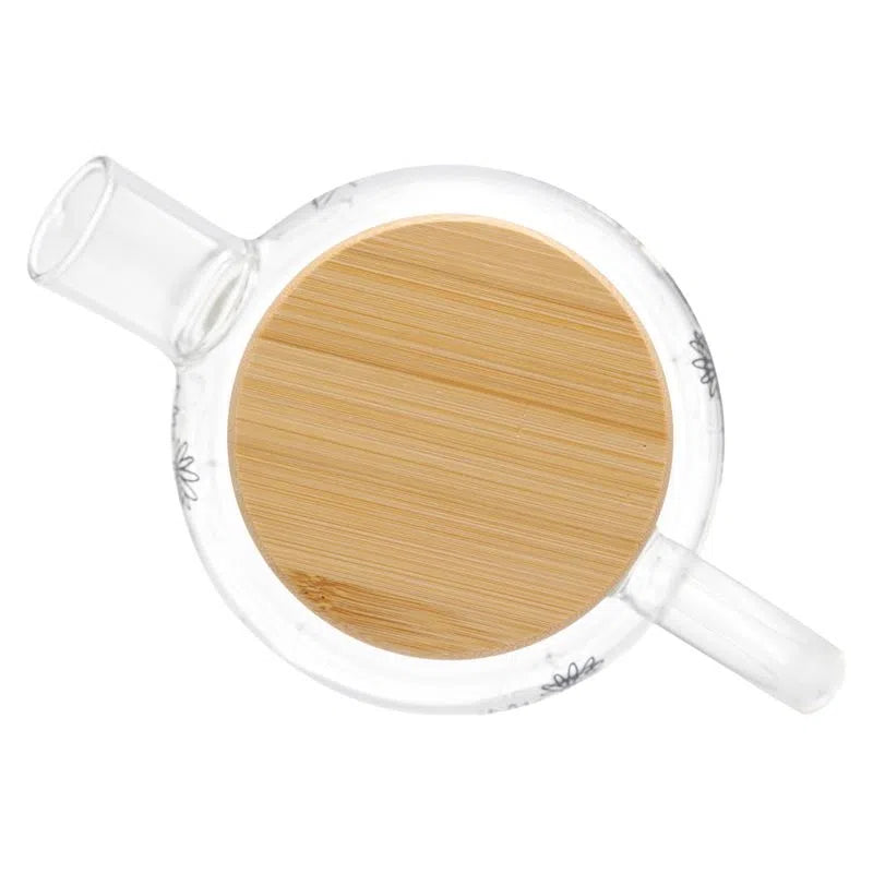 Chaleira Flores C/ Tampa Bambu - DoceLar Loja