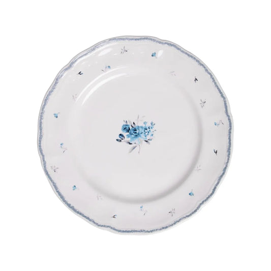 PRATO PARA SOBREMESA FLORESCER 19,5CM AZUL CERAMICA WOLFF