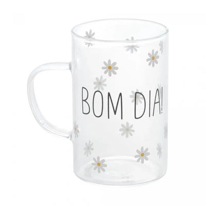 Cj 2 Canecas de Vidro Borossilicato Bom Dia - DoceLar Loja