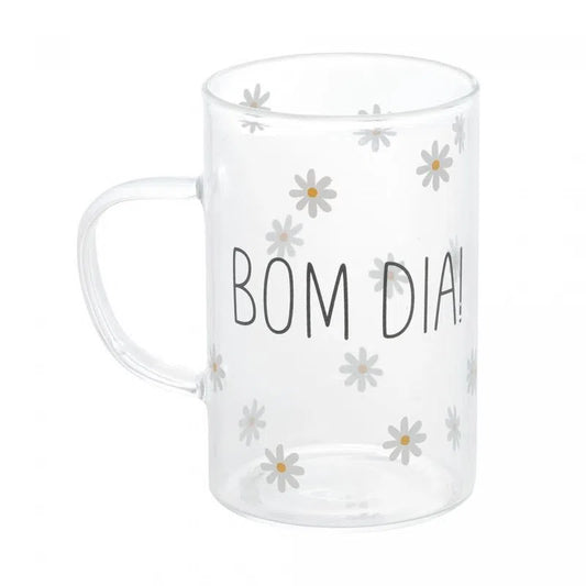 Cj 2 Canecas de Vidro Borossilicato Bom Dia - DoceLar Loja