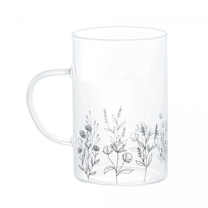 Cj 2 Canecas de Vidro Borossilicato Flores - DoceLar Loja