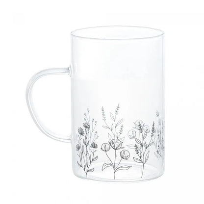 Cj 2 Canecas de Vidro Borossilicato Flores - DoceLar Loja