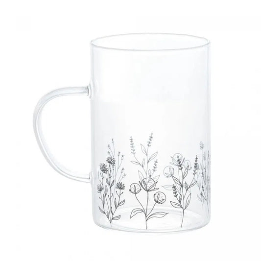 Cj 2 Canecas de Vidro Borossilicato Flores - DoceLar Loja