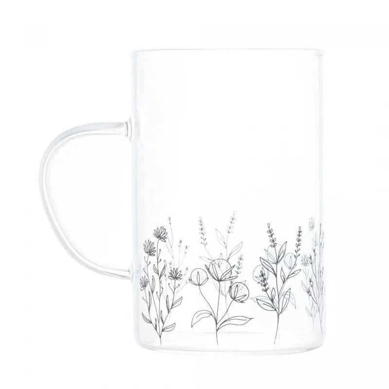 Cj 2 Canecas de Vidro Borossilicato Flores - DoceLar Loja