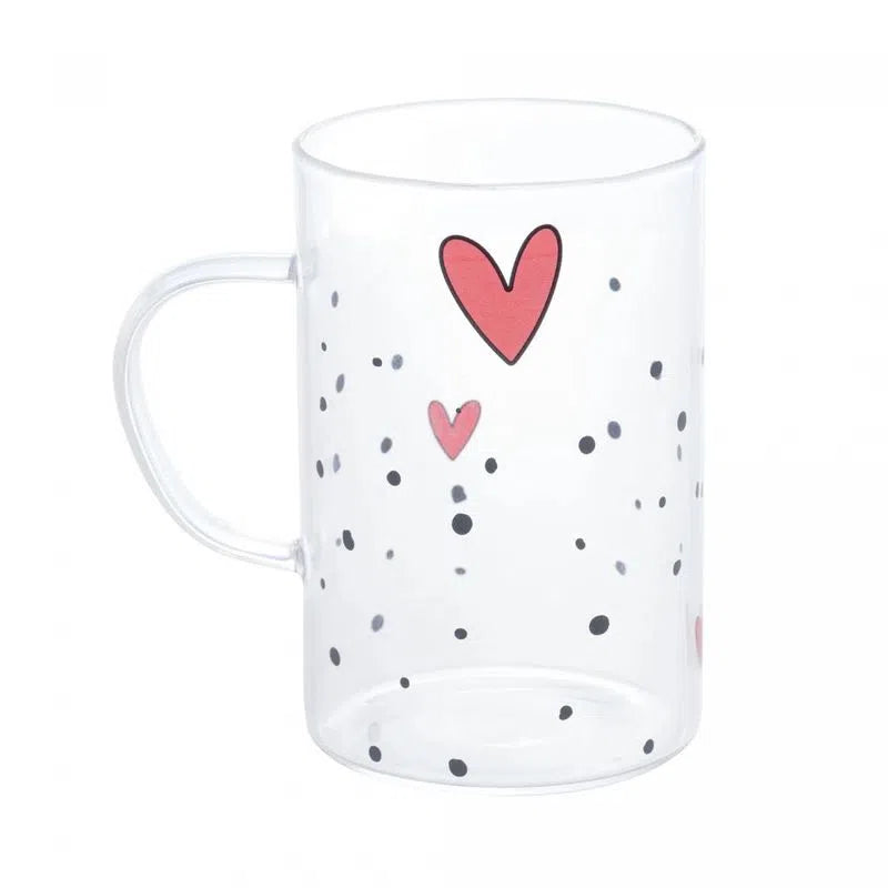 Cj 2 Canecas de Vidro Borossilicato Coração - DoceLar Loja