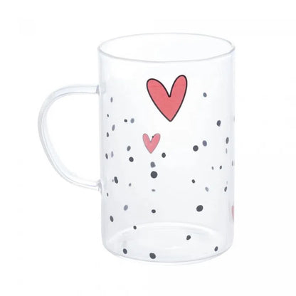 Cj 2 Canecas de Vidro Borossilicato Coração - DoceLar Loja
