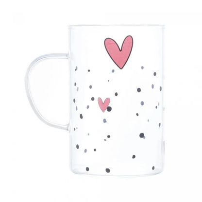 Cj 2 Canecas de Vidro Borossilicato Coração - DoceLar Loja