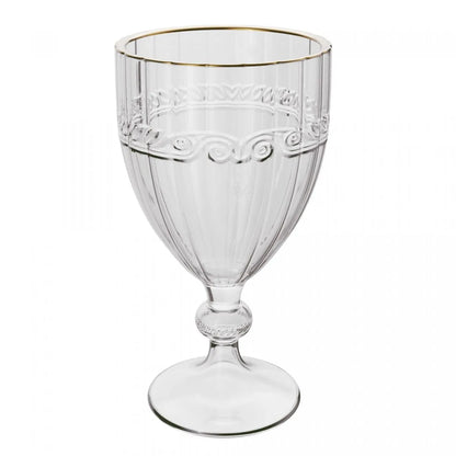 Jogo 6 Taças de Cristal Ecológico com Fio de Ouro Imperial