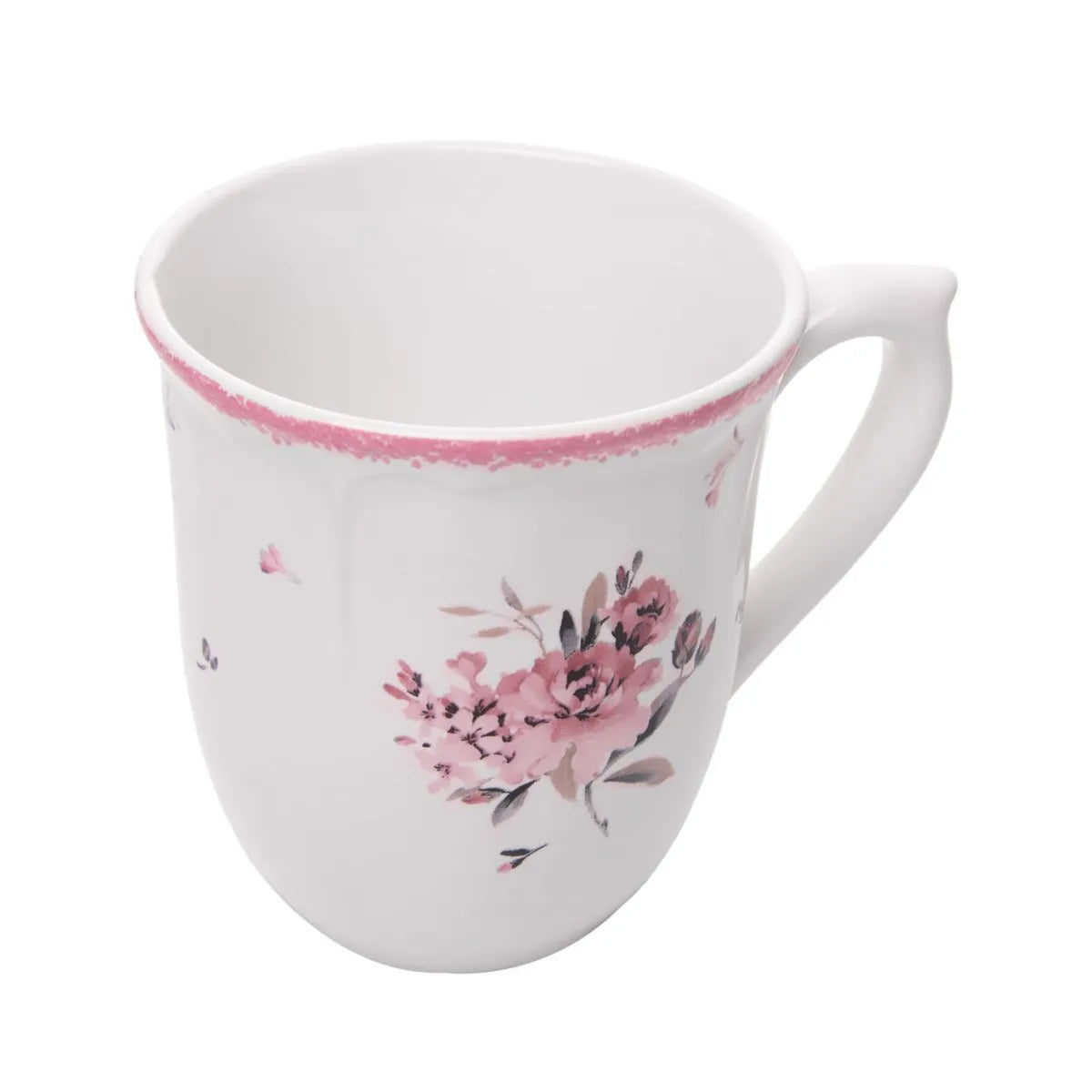 CANECA FLORESCER 330ML ROSA CERAMICA WOLFF