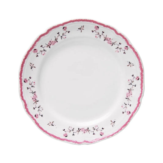 PRATO PARA SOBREMESA FLORESCER 19,5CM ROSA CERAMICA WOLFF