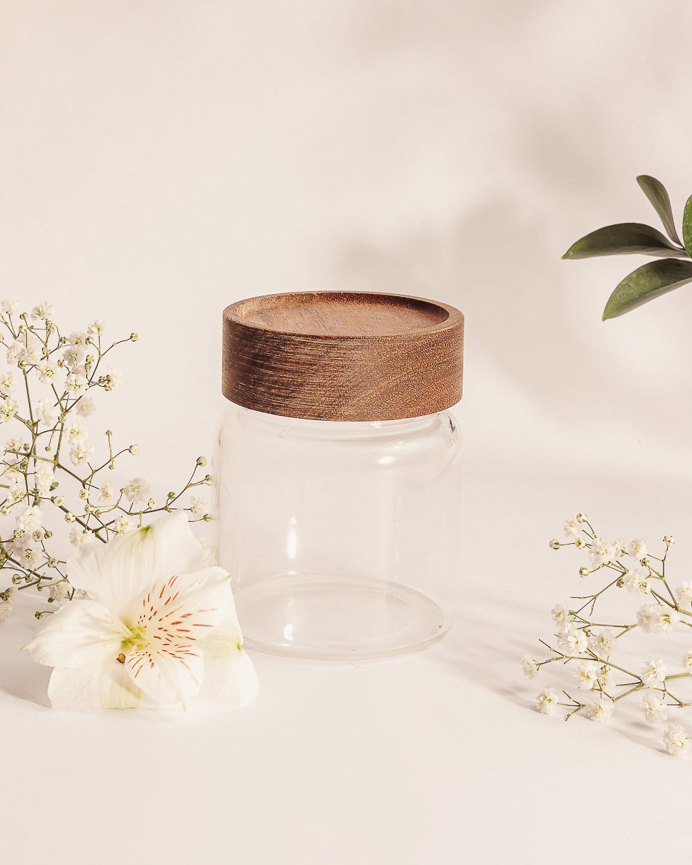 Porta Mantimento Vidro Tampa Bambu - DoceLar Loja