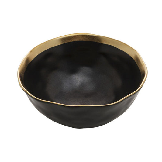 BOWL DE PORCELANA PRETO E DOURADO DUBAI