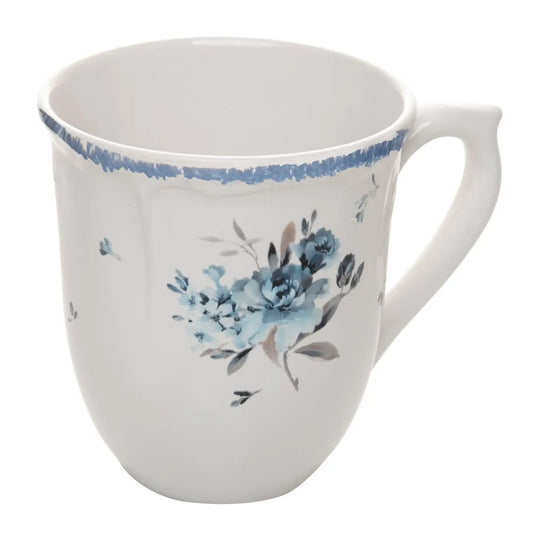 CANECA FLORESCER 330ML AZUL CERAMICA WOLFF