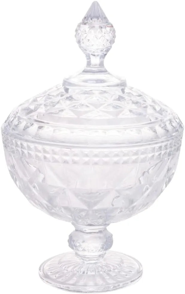 POTICHE DE CRISTAL COM PÉ DIAMOND 15CMX23CM