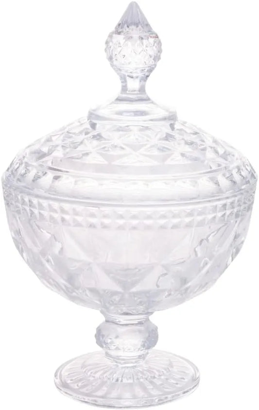 POTICHE DE CRISTAL COM PÉ DIAMOND 15CMX23CM